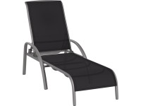 Welsby napozóágy alumínium textil Szürke Matt Fekete