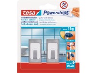 tesa Powerstrips nyom nélkül eltávolítható akasztó fehér-acél 2 db 4 ragasztó tesa Powerstrips nyom nélkül eltávolítható akasztó fehér-acél 2 db 4 ragasztó