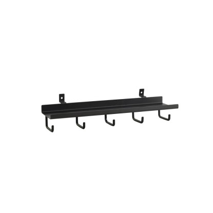 Denpanels polc 5 kampó akusztikus panelekhez csavarokkal 30 cm x 7,2 cm fekete