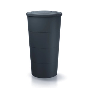 Waterform Smooth esővízgyűjtő hordó, 200 l, Antracit. Kerek hordó fedéllel a kerti esővízgyűjtéshez.