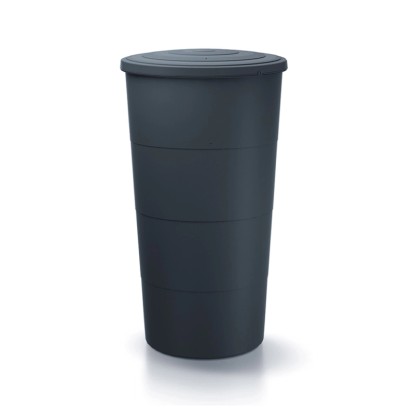 Waterform Smooth esővízgyűjtő hordó, 200 l, Antracit. Kerek hordó fedéllel a kerti esővízgyűjtéshez.