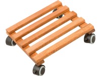 Gurulós virágtartó sötét bükk olajozott négyszögletes 35 cm x 35 cm