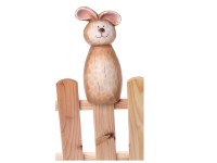 Dekor-figura kerítésre nyuszi terrakotta 23 cm krém-bézs-barna