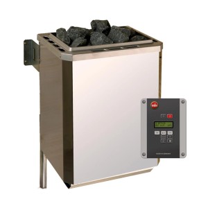 Weka Ofenset 2 4,5 kW-os kályhával, vezérlővel és szaunakövekkel a finn szaunához.