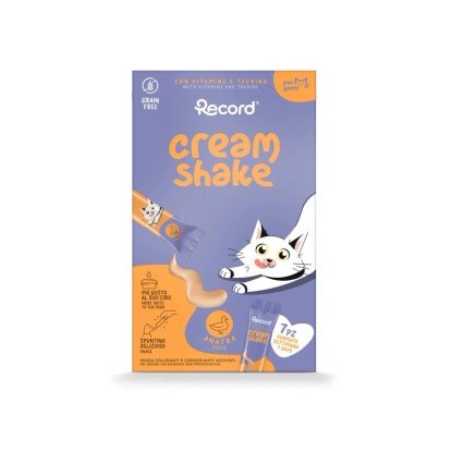 Record Cream Shake Nedves jutalomfalat macskáknak kacsás 7x12 g