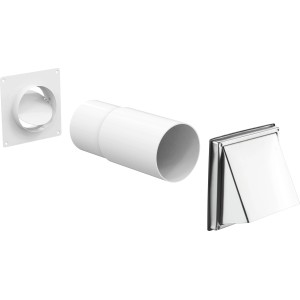 Teleszkópos fali doboz Ø 150 mm rozsdamentes acél szellőzővel falazati szellőztetéshez.