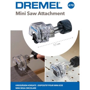 Dremel 670 mini körfűrész előtét precíz vágásokhoz miniatűr szerszámokkal.