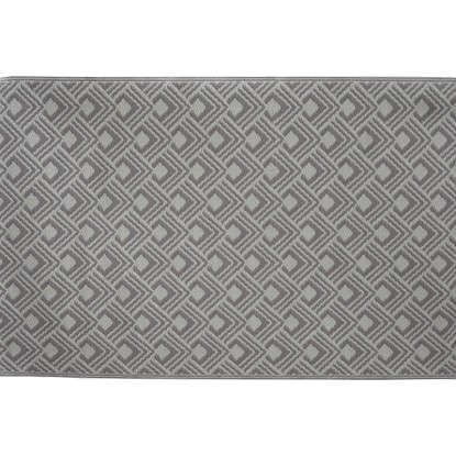 Kültéri szőnyeg polipropilén 180 x 120 cm tóp színű-szürke rombuszmintás