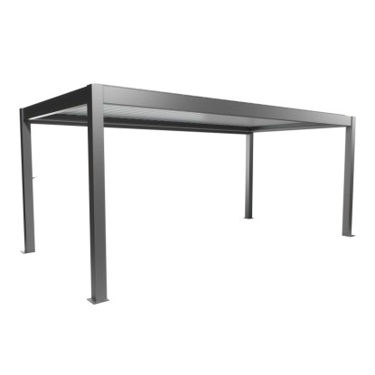 Biohort Pergola 6x3 m kvarc fehér színben, modern teraszfedés a kertbe.