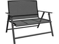 Vigo összecsukható pad alumínium textil szürke-fekete 96 cm x 118 cm x 67 cm