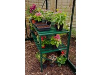 Alumínium asztal 2 rakodófelülettel 121 cm x 54 cm zöld Alumínium asztal 2 rakodófelülettel 121 cm x 54 cm zöld