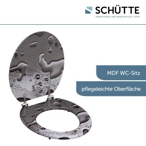 Schütte MDF WC-ülőke Grey Steel sima, víztaszító felülettel.
