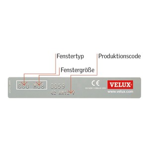 Velux tetőtéri ablak adattáblája az ablaktípus és -méret meghatározásához.