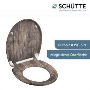 Schütte Old Wood WC ülőke lassú záródással és fa hatással.