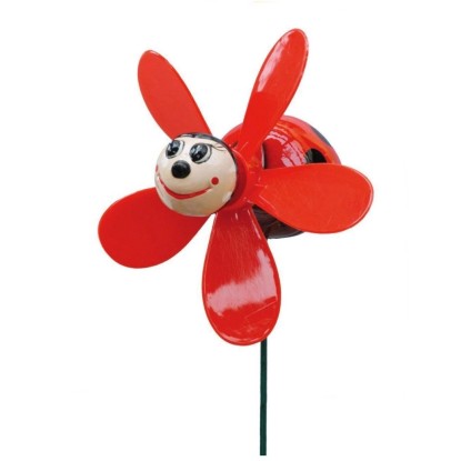 Katicabogár földbe szúrható dísz szélkerékkel 49 cm