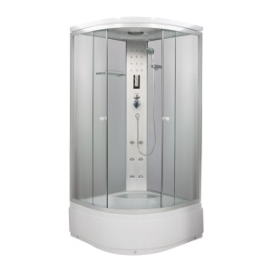 Sanotechnik hidromasszázs zuhanykabin 90x90x205 cm masszázsfúvókákkal, kézi zuhannyal és digitális vezérlőpanellel.