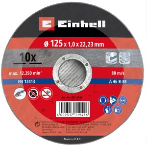 Einhell vékony vágókorong, 115x1,1 mm, 10 darabos csomag. Miniatűr szerszámok tartozéka.