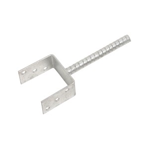 U alakú oszloptartó betonozáshoz, 101 mm széles, tűzihorganyzott acélból.
