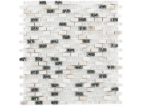 Mozaik üveg és kő 5th Avenue White Mix Seashell 28,5 cm x 28,5 cm