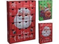 Adventi naptár Mikulás rénszarvas piros-zöld 2-féle változatban