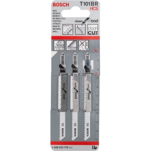 Bosch T 101 BR fűrészlapok, 3 darab, tiszta favágásokhoz.