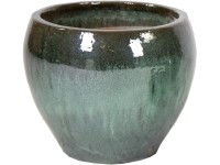 M Collections Belly Falling mázas kaspó 20 cm x 20 cm Mohazöld