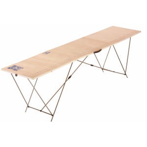 LUX Fa tapétázó asztal acélvázzal, 300x60x73 cm, összecsukható fogantyúval.