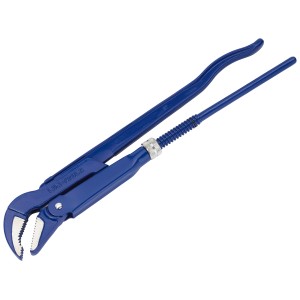 Kék LUX Classic sarokcsőkulcs, 530 mm, vízvezeték szereléshez és 100 mm átmérőjű csövekhez.