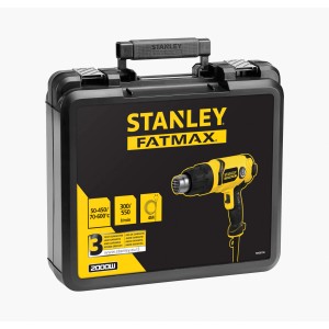 Stanley FatMax hőlégfúvó (2000 W) kofferben, fúvókakészlettel.