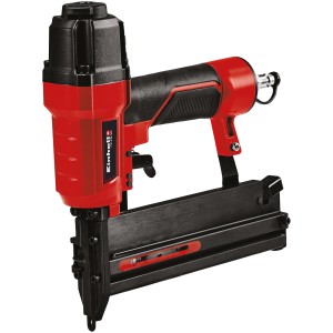 Einhell TC-PN 50 pneumatikus tűzőgép: Piros és fekete pneumatikus tűzőgép kapcsokhoz és szögekhez.