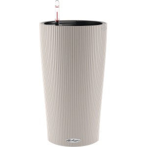 Lechuza Cilindro Color virágtartó, Ø 23 cm, 41 cm magas, homokbarna, öntözőrendszerrel.