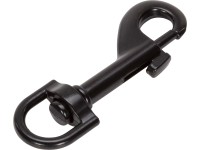 Reteszes karabinerhorog műanyag bevonat 65 mm x 18 mm fekete