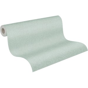 A.S. Création nem szőtt tapéta Uni textil hatású zöld-kék, tekercs. Dekoratív tapéta enyhe szerkezettel.