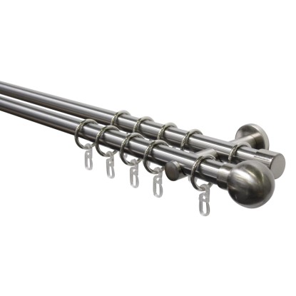 Gardinia garnitúra golyó 160 cm /20 cm 2 soros nemesacél hatású