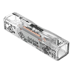 Wago 2773-2401 áteresztő összekötő, 10 db-os szett. Átlátszó sorkapocs 4 mm²-ig.