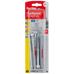 Fischer DuoXpand 8x100 FUS tiplik, 4 darab, a biztonságos rögzítéshez.