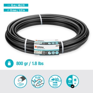 Gardena Flexibilis elosztócső, 15 m, Ø 13 mm, Micro-Drip rendszerekhez, rugalmas kerti öntözés.
