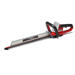 Einhell Power X-Change Arcurra 18/55 akkus sövényvágó, piros/fekete, gyűjtővel és késvédővel.