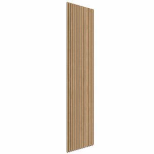 Akusztikus panel, természetes tölgyfa falpanel fekete filcen, 240 cm magas.
