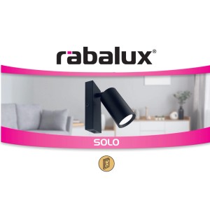 Fekete Rabalux SOLO fali lámpa beltérre.