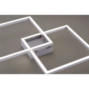 Modern LED mennyezeti lámpa Lolasmart-Maxi applikáció vezérléssel, acél, 63x63 cm.