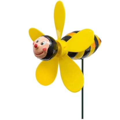 Méhe földbe szúrható dísz szélkerékkel 48 cm