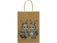 Papírtáska nyuszilány 21 cm x 15 cm x 2 cm barna