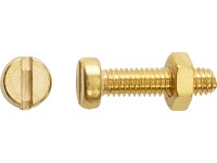 Hengeres fejű menetes csavar PZ sárgaréz M3 x 16 mm 8 db + anya