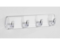 Wenko fogas 4 akasztó felragasztható műanyag átlátszó 19 cm x 4,5 cm x 2.5 cm Wenko fogas 4 akasztó felragasztható műanyag átlátszó 19 cm x 4,5 cm x 2.5 cm