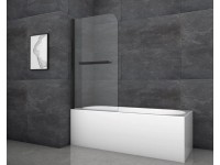 Aurlane Black Comfort 1 kádparaván matt fekete 80 cm x 140 cm 1 szárnyú