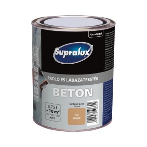 Supralux betonfesték doboz, homok színben. Betonfesték beltéri és kültéri használatra.