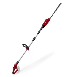 Einhell Power X-Change GE-HH 18/45 Li T Solo akkus teleszkópos sövénynyíró, piros/ezüst, a sövények rugalmas nyírásához.