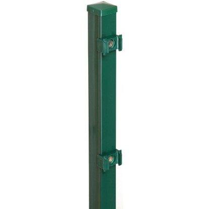 Négyszögletű kerítésoszlop rögzítőlapkákkal 4 cm x 4 cm x 240 cm zöld