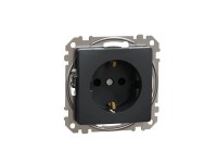 SEDNA 2P+F csatlakozóaljzat biztonsági zsaluval csavaros bekötés 16A antracit